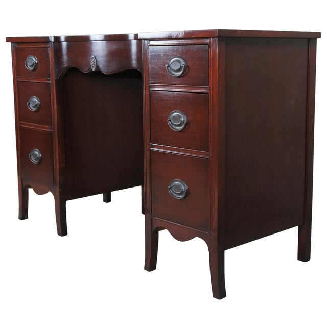 1930s Antique West Michigan Furniture Co Sheraton Style Vanity Dressing Table & Mirror Chairish