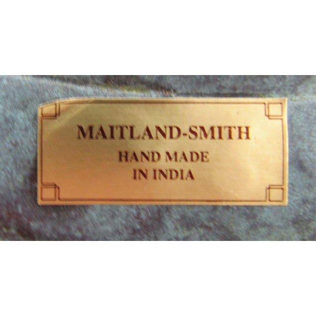 Green Vintage Maitland-Smith Verde Green Brass Pointed Leaf Centerpiece Tray For Sale - Image 8 of 9