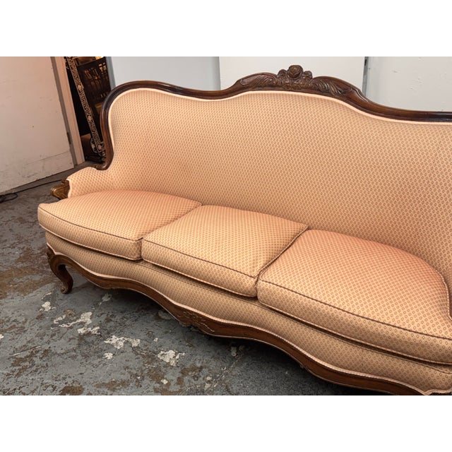 French Louis XV Style Carved Wood Canapé Sofa, Antique For Sale In San Francisco - Image 6 of 12