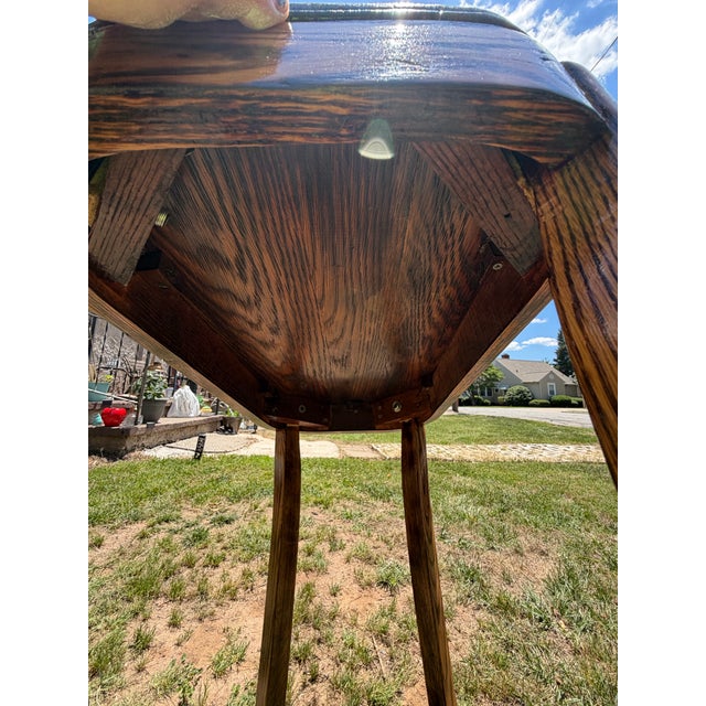1920s Solid Oak Shou Sugi Ban Accent Table For Sale In Greensboro - Image 6 of 12