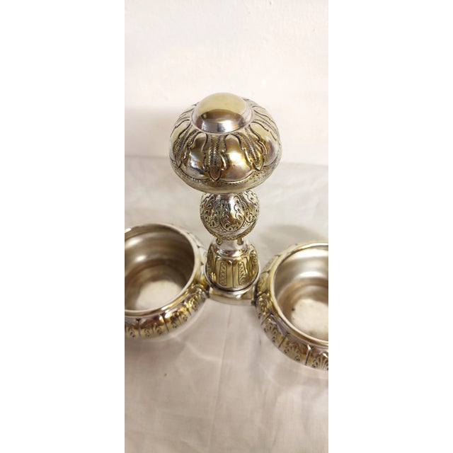 Gold Metal and Carved Glass Vinegar Set, France, 1950s, Set of 3 For Sale - Image 8 of 13