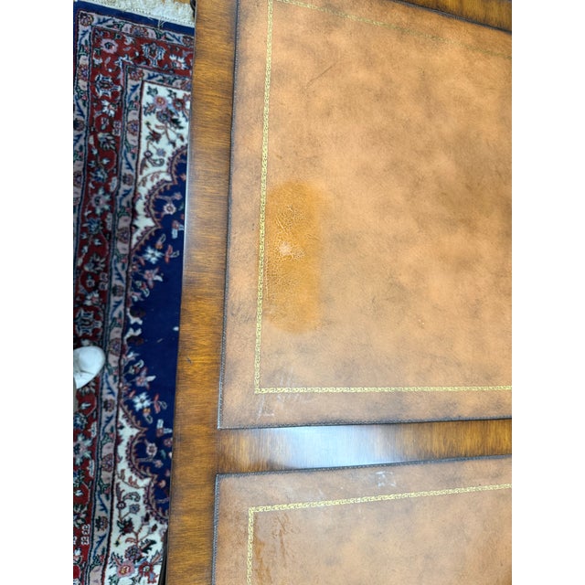 Ethan Allen Traditional Leather Top Writing Desk With Turned Legs For Sale - Image 10 of 10