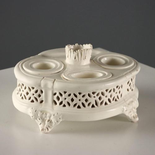 White Antique Inkwell in Earthenware, Central Italy, Mid-19th Century For Sale - Image 8 of 8