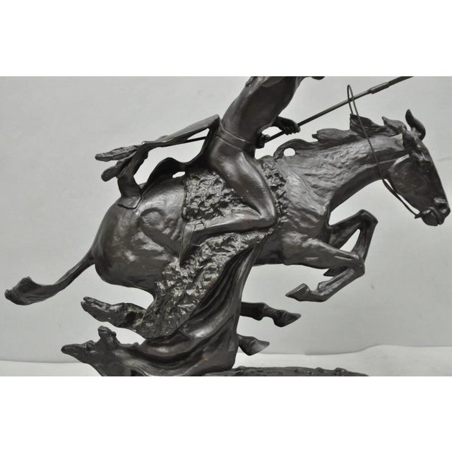 Late 20th Century Frederic Remington "Cheyenne" Lost Wax Cast Bronze Native American Sculpture For Sale - Image 15 of 17