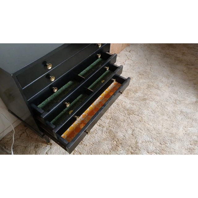 1960s 1960s Mid Century Ebony Small Dresser For Sale - Image 5 of 7