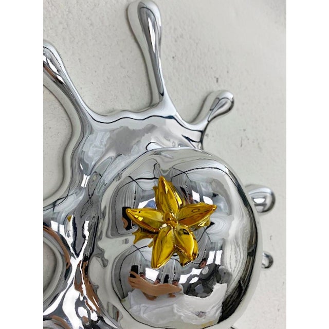 Contemporary Sagrasse, Splat Silver, 2023, Resin and Marble Powder For Sale - Image 3 of 4