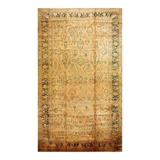 1920s Antique Sarouk Mohajeran Large Oversized Big Rug Wool Coral For Sale