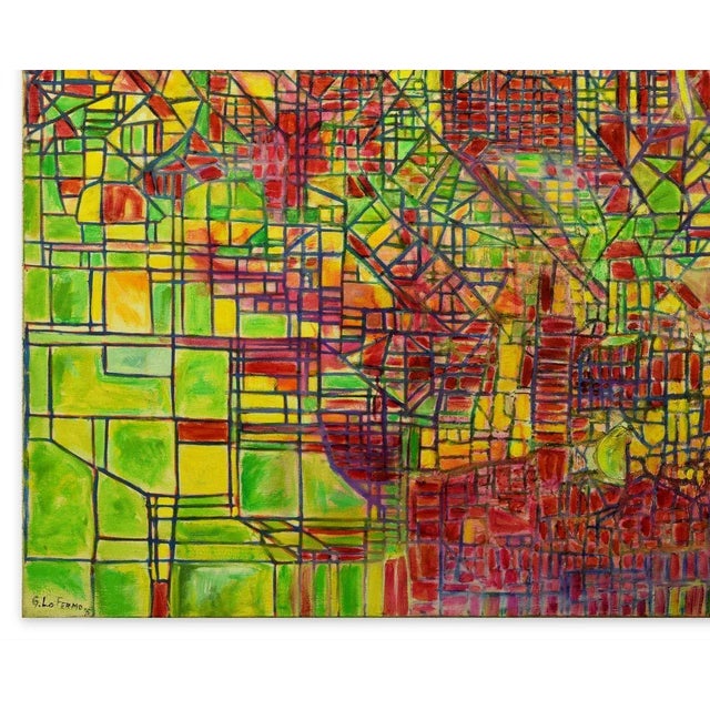 Reticulum is an original colored oil painting on canvas, realized in 1995 by the Italian artist Giorgio Lo Fermo. Hand-...