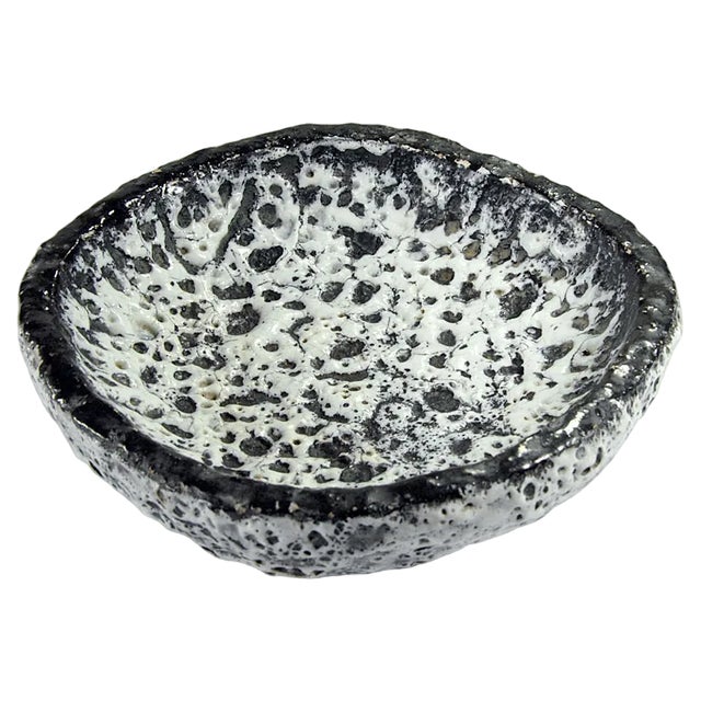 Mid-Century French Brutalist Ceramic Dish, 1960s. For Sale