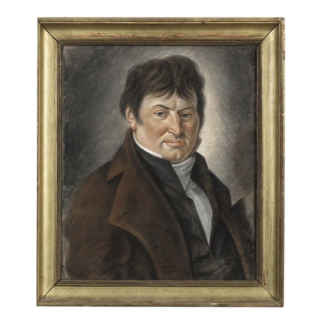 French Artist, Portrait of a Gentleman, 1811, Pastel, Framed For Sale