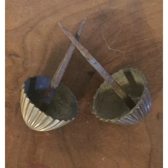 1800 Antique French Empire Directoire Brass Drapery Tie backs with Iron Mounts - A Pair For Sale - Image 9 of 12