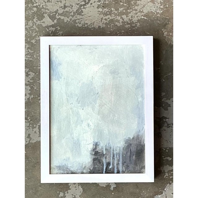 Textile Vintage Abstract Expressionist Painting For Sale - Image 7 of 12