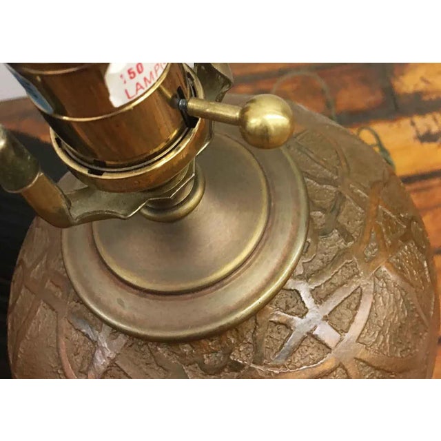 Mid-Century Modern Vintage Cast Metal Table Lamp For Sale - Image 3 of 6
