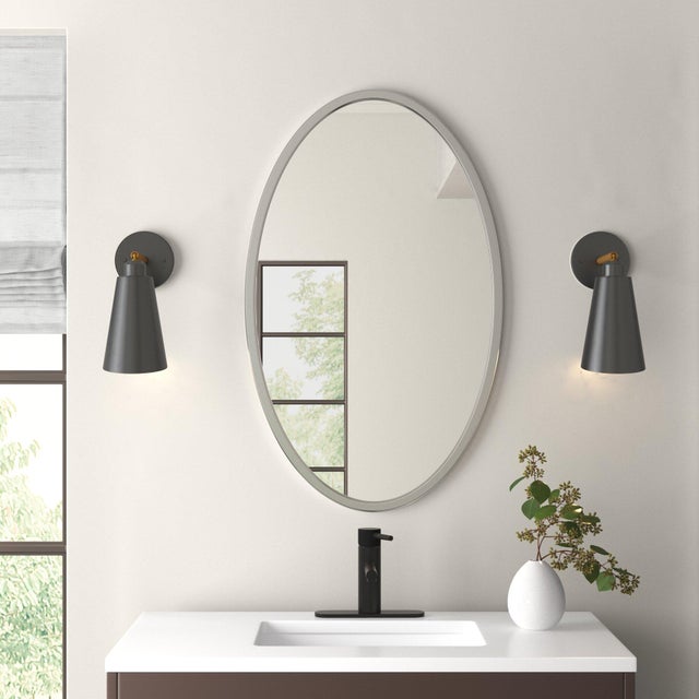 Simone Oval Mirror For Sale In Chicago - Image 6 of 9