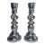 Vintage English Traditional Barley Twist Small Silver Tone Candlesticks, a Pair For Sale