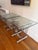 Mid-Century Modern Chrome U Shape Bases Glass Square Top End Side Tables Stands - A Pair For Sale - Image 3 of 4