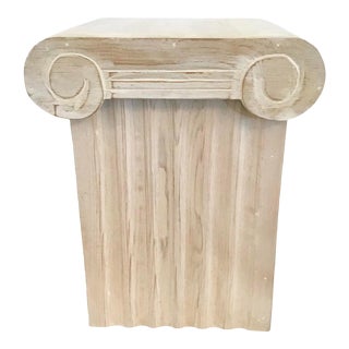 Ionic Column Form Wood Storage Side Table With Removable Capital Top For Sale