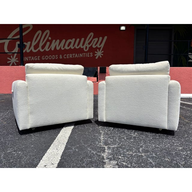 Mid Century Club Chair Pair on Casters For Sale - Image 4 of 8