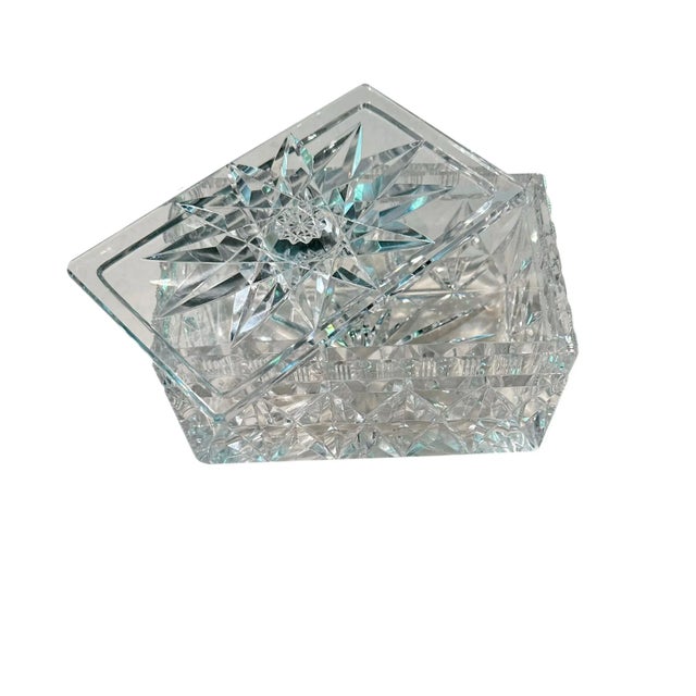 A beautiful cut crystal box circa 1940s. Most likely American crystal.