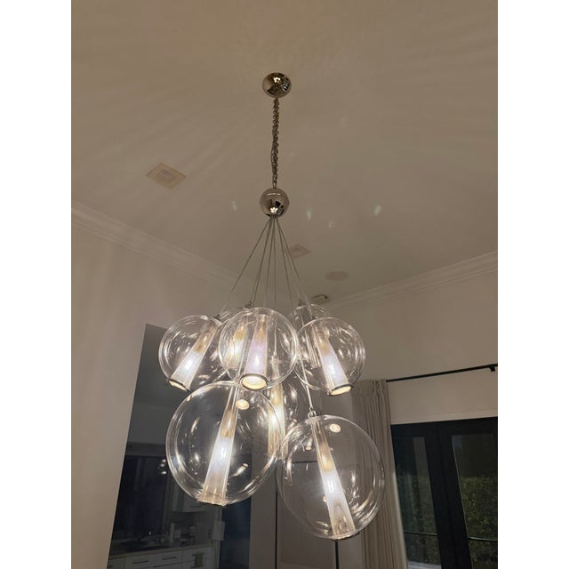 Arteriors Caviar Adjustable Large Cluster Chandelier By Laura Kirar This adjustable (58"- 87" tall) eight light cluster of...