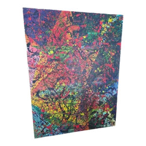 1960s Vintage Mid Century Abstract Pollock Style Oil Drip Painting