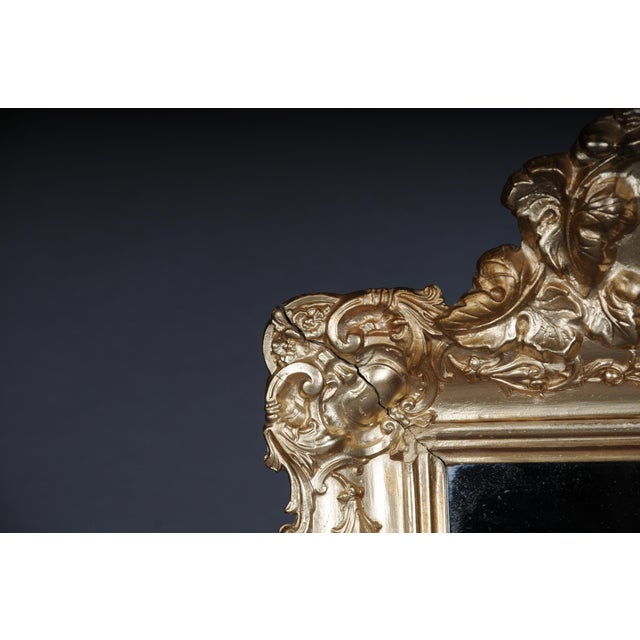 Wood Gilded Wall Mirror, Germany, 1870s For Sale - Image 7 of 16