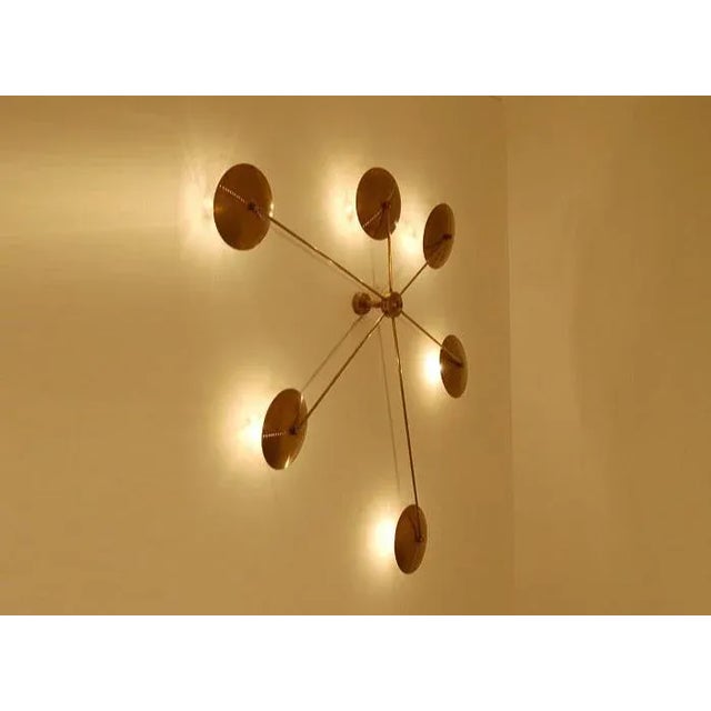 1960s Mid-Century Gold Brass Wall Lamp For Sale - Image 6 of 8