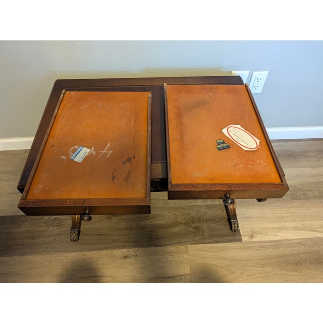 Wood Early 20th Century Zangerle & Peterson Drop Leaf Coffee Table Mahogany For Sale - Image 7 of 18