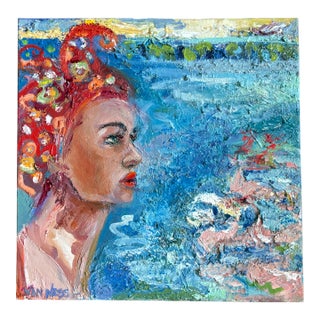 Portrait of a Woman, Original Oil Painting, by Van Ness For Sale
