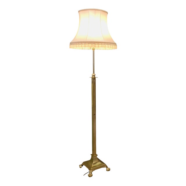 Vintage Telescopic Brass Floor Lamp, 1930 For Sale