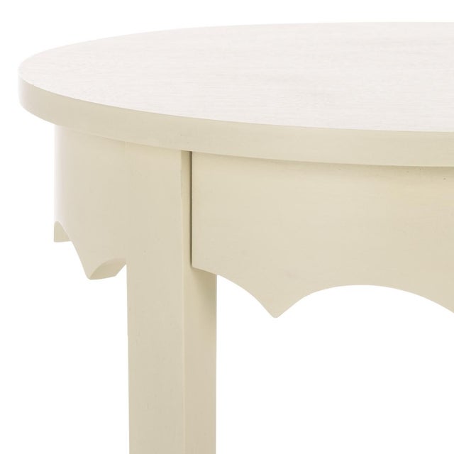 Spritely Home Seraphina Round Accent Table in Sand For Sale - Image 4 of 8