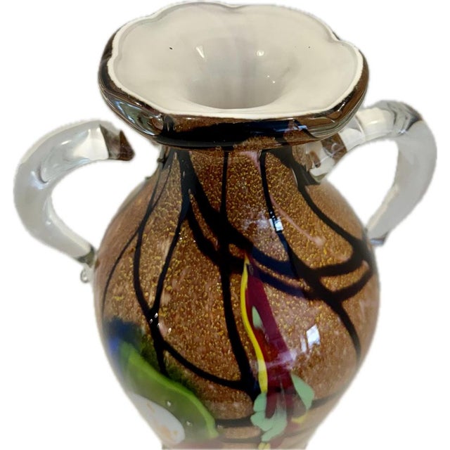 Double-Illustrated Vase with Crystal Levers Based on the Classic Amphora Shape by Mauro Rosso for Lorenzo Kasparie For Sale - Image 6 of 7