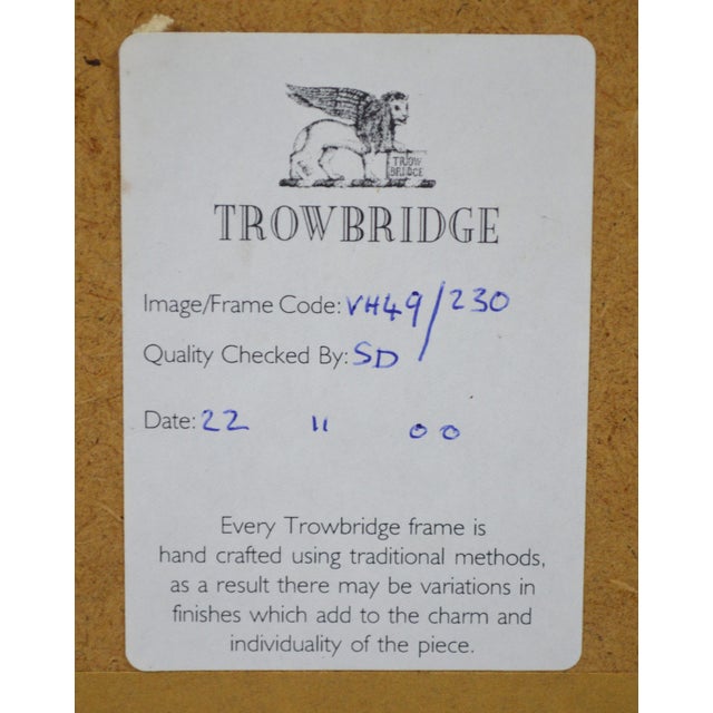 A fine pair of Trowbridge (labels verso) Italian style giltwood frames with antique type floral lithographs. The works...
