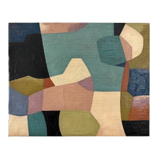 Contemporary Abstract 8"x10" Jewel Oil Painting, Unframed For Sale