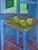 1978 Modernist 'Still Life With Blue Chair' Vintage Original Interiors Oil Painting, Framed For Sale - Image 10 of 14