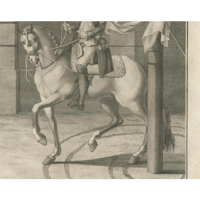 Late 18th Century Robert Bénard, Portuguese Cavalry Officer with Royal Standard, 1790, Paper Engraving For Sale - Image 5 of 9