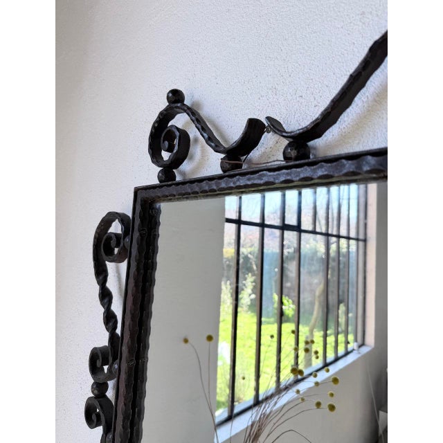 Brutalist Wrought Iron Mirror, 1940s For Sale - Image 15 of 18