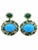 Natural Turquoise, Emerald & Diamond Earring in 14k Gold For Sale - Image 4 of 8