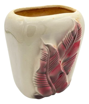 1940s Mid-Century Tropical Ceramic Palm Leaf Flower Vase by Royal Copley Pottery