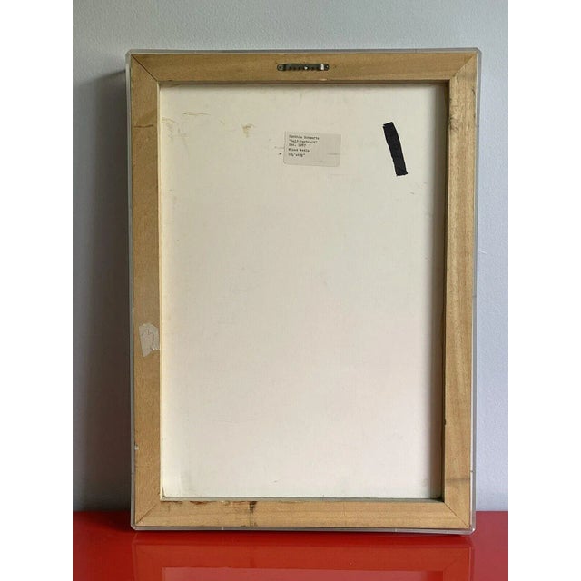 Textile 3d Mixed Media Fabric Art Portrait Hand-Painted & Quilted 1980s Lucite Box Frame For Sale - Image 7 of 8