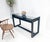 Ebonized Faux Bamboo Reed Two Door Glass Top Console Sofa Table MINT!
