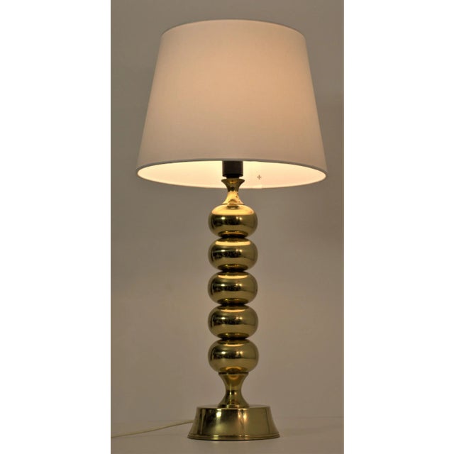 Large Modern Swedish Model 68 Brass Table Lamp by Enco, 1950s For Sale - Image 4 of 11