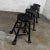 Vintage Rustic Blackened Solid Hardwood Chunky Claw Foot Barstools Set of 4 For Sale - Image 6 of 13