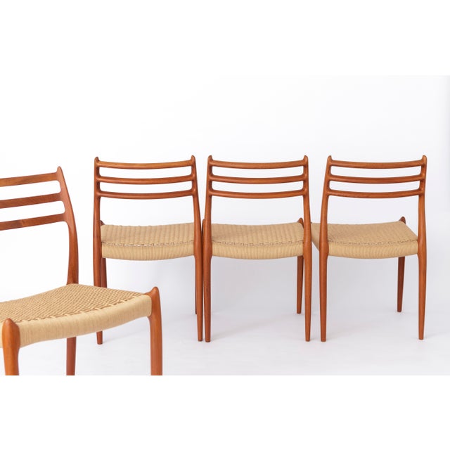 Vintage Danish Model 78 Dining Chairs in Teak by Niels Otto Møller for J.L. Møllers, 1970s, Set of 4 For Sale - Image 3 of 11