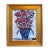 2020s Colorful Floral Bouquet of Flowers in Blue Flower Pot Painting Including the Antiqued Gold Wood Frame For Sale - Image 5 of 7