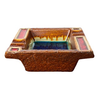 Vintage West German Pottery WGP Fat Lava Ashtray, 1970s For Sale