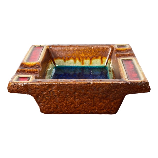 Vintage West German Pottery WGP Fat Lava Ashtray, 1970s For Sale