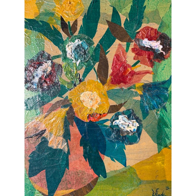 1970s 1980s Rhonda Mixed Media Floral Still Life Oil on Canvas Painting – Signed For Sale - Image 5 of 12