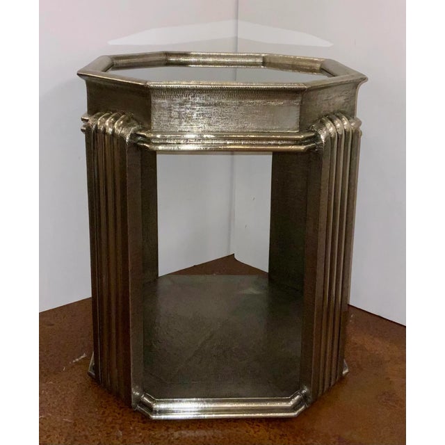 2020s Global Views Modern Silver Foil Tulip Side Table For Sale - Image 5 of 5