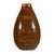 Large Artisan Ceramic Vase with Textured Amber-Brown Glaze and Teardrop Form For Sale - Image 14 of 18